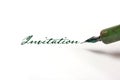 Writing invitation with quill pen