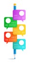 Writing learning skills infographic chart design template Royalty Free Stock Photo