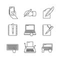 Writing line icons