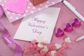 Writing love letters and cards for Happy Valentines Day Royalty Free Stock Photo