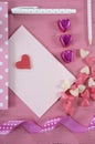 Writing love letters and cards for Happy Valentines Day Royalty Free Stock Photo