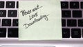 Writing love text on memo post reminder. Sticker with lovely message. Text on notepaper