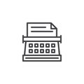 Writing machine outline icon