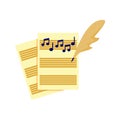 Writing Music Song Tablature Vector Illustration Graphic Royalty Free Stock Photo