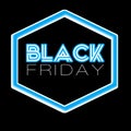 writing neon blue black friday blak background