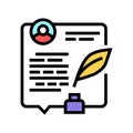 writing news article color icon vector illustration