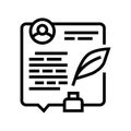 writing news article line icon vector illustration