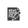 Writing news publication vector icon