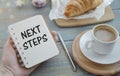 Writing Next Steps with marker, health concept background Royalty Free Stock Photo