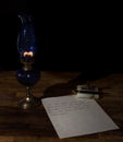 Writing at night Royalty Free Stock Photo