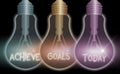 Writing note showing Achieve Goals. Business photo showcasing Results oriented Reach Target Effective Planning Succeed
