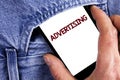 Writing note showing Advertising. Business photo showcasing Reach out world branding with digital marketing optimization written