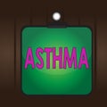 Writing note showing Asthma. Business photo showcasing Respiratory condition marked by spasms in the bronchi of the lungs