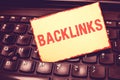 Writing note showing Backlinks. Business photo showcasing incoming hyperlink from one web page to another big website