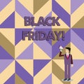 Writing note showing Black Friday. Business photo showcasing The day after the US holiday of Thanksgiving Shopping Royalty Free Stock Photo