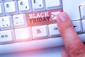 Writing note showing Black Friday. Business photo showcasing The day after the US holiday of Thanksgiving Shopping season Royalty Free Stock Photo