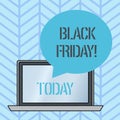 Writing note showing Black Friday. Business photo showcasing The day after the US holiday of Thanksgiving Shopping Royalty Free Stock Photo