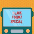 Writing note showing Black Friday Special. Business photo showcasing The day after thanksgiving Crazy Sale Shopping Royalty Free Stock Photo