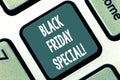 Writing note showing Black Friday Special. Business photo showcasing The day after thanksgiving Crazy Sale Shopping Royalty Free Stock Photo