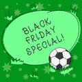 Writing note showing Black Friday Special. Business photo showcasing The day after thanksgiving Crazy Sale Shopping Royalty Free Stock Photo