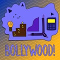 Writing note showing Bollywood. Business photo showcasing Indian cinema a source of entertainment among new generation.