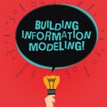 Writing note showing Building Information Modeling. Business photo showcasing an intelligent 3D modelbased process Oval Royalty Free Stock Photo