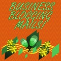 Writing note showing Business Blogging Mails. Business photo showcasing Online journal Publicizes or advertises a website Colorful Royalty Free Stock Photo