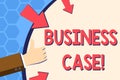 Writing note showing Business Case. Business photo showcasing provides justification for undertaking a project or