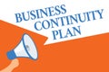 Writing note showing Business Continuity Plan. Business photo showcasing creating systems prevention deal potential Royalty Free Stock Photo