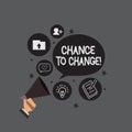 Writing note showing Chance To Change. Business photo showcasing The opportunity for transformation New Business Ideas Royalty Free Stock Photo