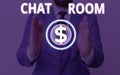 Writing note showing Chat Room. Business photo showcasing area on the Internet or computer network where users Royalty Free Stock Photo