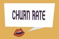 Writing note showing Churn Rate. Business photo showcasing Percentage customers stop subscribing Employees leave job