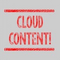 Writing note showing Cloud Content. Business photo showcasing Standalone platform or supported by an additional services