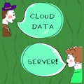 Writing note showing Cloud Data Server. Business photo showcasing built hosted through computing platformInternet Royalty Free Stock Photo