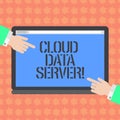 Writing note showing Cloud Data Server. Business photo showcasing built hosted through computing platformInternet Royalty Free Stock Photo