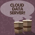 Writing note showing Cloud Data Server. Business photo showcasing built hosted through computing platformInternet Royalty Free Stock Photo