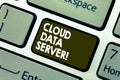 Writing note showing Cloud Data Server. Business photo showcasing built hosted through computing platformInternet Royalty Free Stock Photo