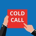 Writing note showing Cold Call