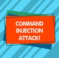 Writing note showing Comanalysisd Injection Attack. Business photo showcasing execution of arbitrary comanalysisds on the host OS Royalty Free Stock Photo