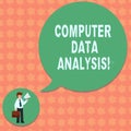 Writing note showing Computer Data Analysis. Business photo showcasing using computer to assist qualitative data Royalty Free Stock Photo