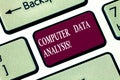Writing note showing Computer Data Analysis. Business photo showcasing using computer to assist qualitative data Royalty Free Stock Photo