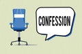 Writing note showing Confession. Business photo showcasing Statement admitting one is guilty of crime Religious doctrine