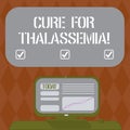 Writing note showing Cure For Thalassemia. Business photo showcasing Treatment needed for this inherited blood disorder