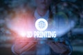 Writing note showing 3D Printing. Business photo showcasing making a physical object from a threedimensional digital