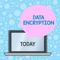 Writing note showing Data Encryption. Business photo showcasing Symmetrickey algorithm for the encrypting electronic Royalty Free Stock Photo