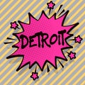 Writing note showing Detroit. Business photo showcasing City in the United States of America Capital of Michigan Motown