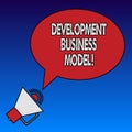 Writing note showing Development Business Model. Business photo showcasing rationale of how an organization created Oval Outlined