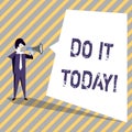 Writing note showing Do It Today. Business photo showcasing Start working doing something needed now. Royalty Free Stock Photo