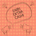 Writing note showing Earn Extra Cash. Business photo showcasing Make additional money more incomes bonus revenue Royalty Free Stock Photo