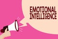 Writing note showing Emotional Intelligence. Business photo showcasing Self and Social Awareness Handle relationships